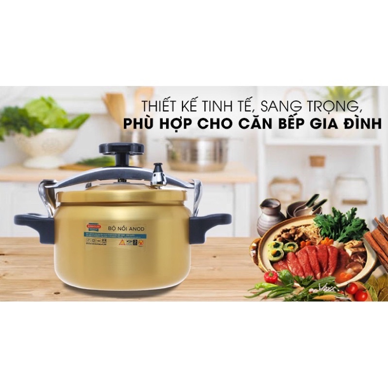 Nồi Áp Suất đun gas sunhouse dung tích 3,5L ,5L,6L hàng chính hãng giá rẻ