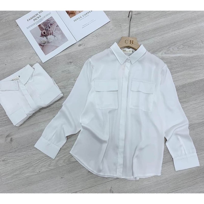 [Mã WASKT410K giảm 10K đơn 50K] áo sơ mi đũi trắng 2 túi hộp dáng rộng siêu hot | BigBuy360 - bigbuy360.vn