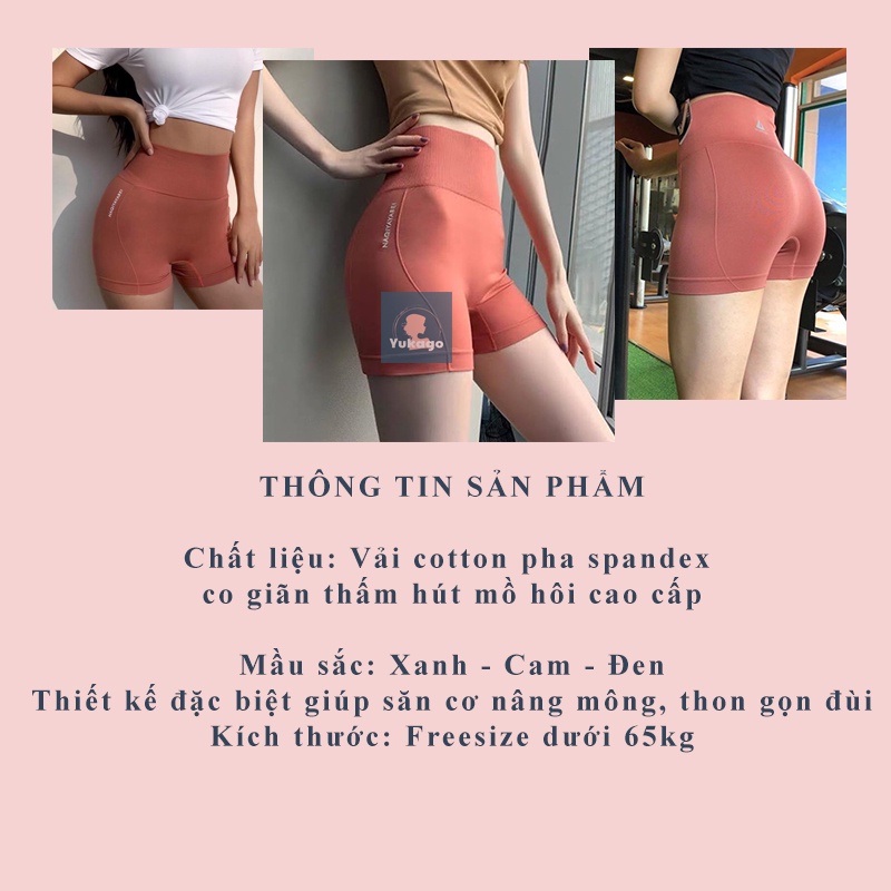 Quần tập Gym nữ chun mông lưng cao quần tập ngắn lửng cao cấp YUKAGO SC596