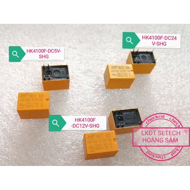 Relay rơle rơ le 6 chân 5V/12V/24V : HK4100F-DC5V-SHG;  HK4100F-DC12V-SHG; HK4100F-DC24V-SHG