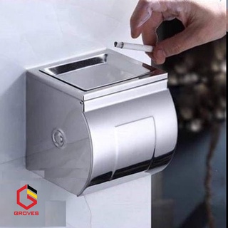 HỘP GIẤY, LÔ GIẤY VỆ SINH INOX LG01 THÔNG MINH LG01 có giá để gà tàn thuốc lá, điện thoại, đẹp, sáng
