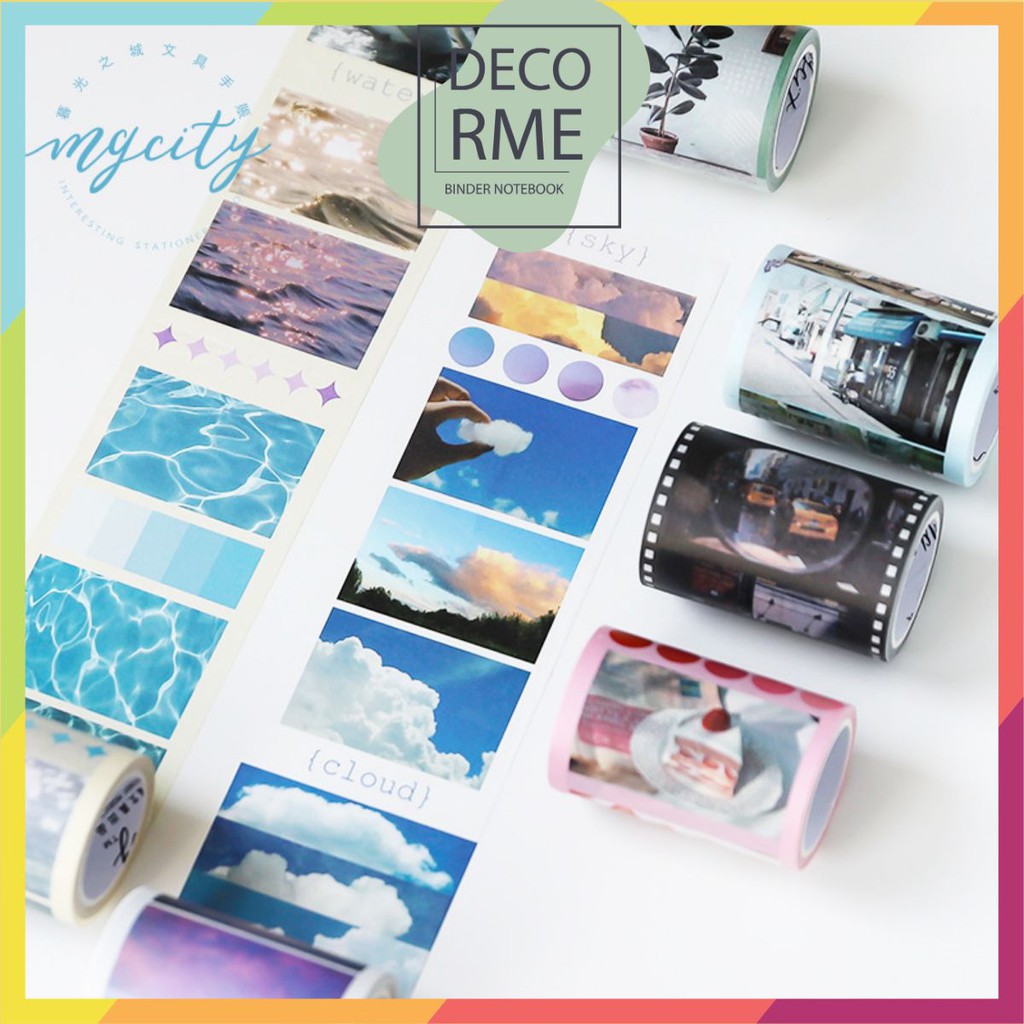 Washi tape khổ lớn, sticker instagram băng dính họa tiết trang trí sổ tay, bullet journal DecorMe