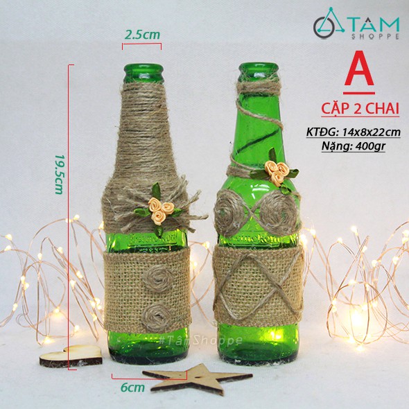 Cặp chai bia Heineken Handmade cỡ nhỏ G-CTT-01 TTTM