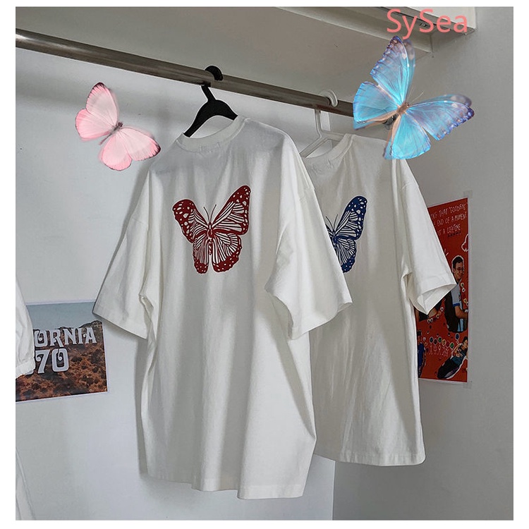 Áo Thun In Hình Bướm Thời Trang Mùa Hè Dành Cho Nữ