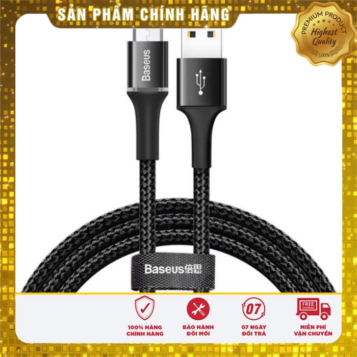 [Hàng chính hãng] Cáp sạc nhanh BASEUS Halo Data đèn led RGB - Cống Micro USB