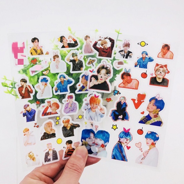 Sticker dán BTS - Sticker trong suốt BTS - Hình dán BTS