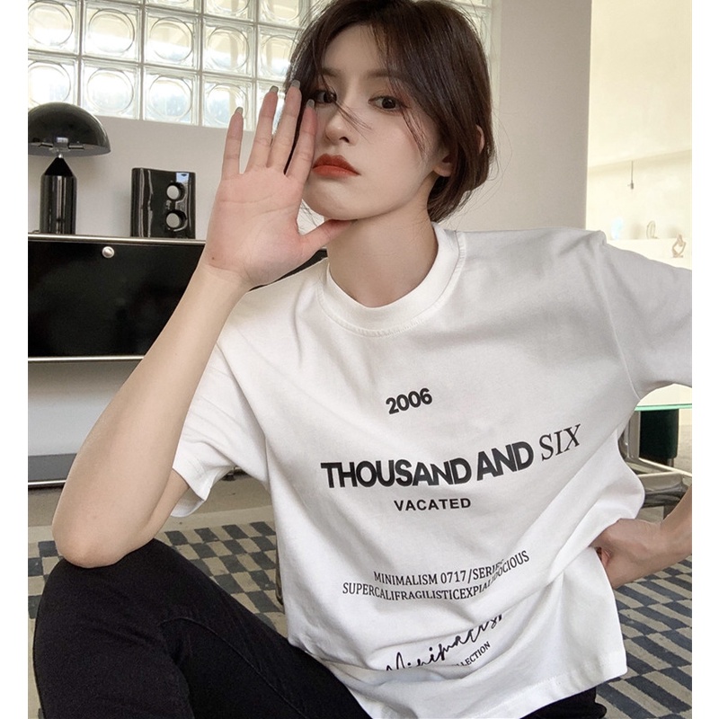 Áo Thun Tay Ngắn Dáng Rộng Phối Dây Rút Thời Trang Trẻ Trung Cho Nữ