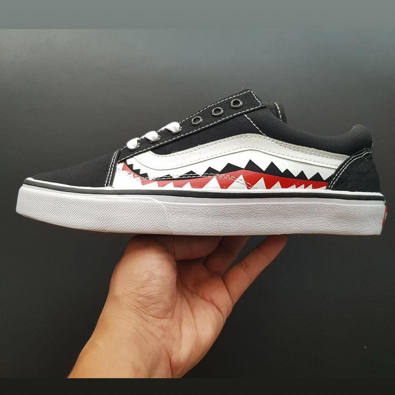 Giày Vans Old Skool Cá Mập ( Custom BAPE SHAKR