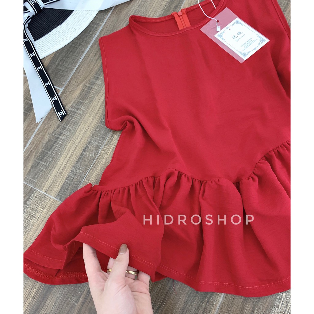 Set đũi áo đỏ bèo mix quần sooc trắng siêu xinh | BigBuy360 - bigbuy360.vn