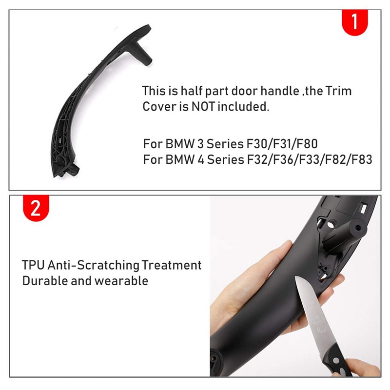 Tay Nắm Cửa Trước/Phải Màu Đen Dành Cho Xe Hơi BMW 3 4 Series F30 F80