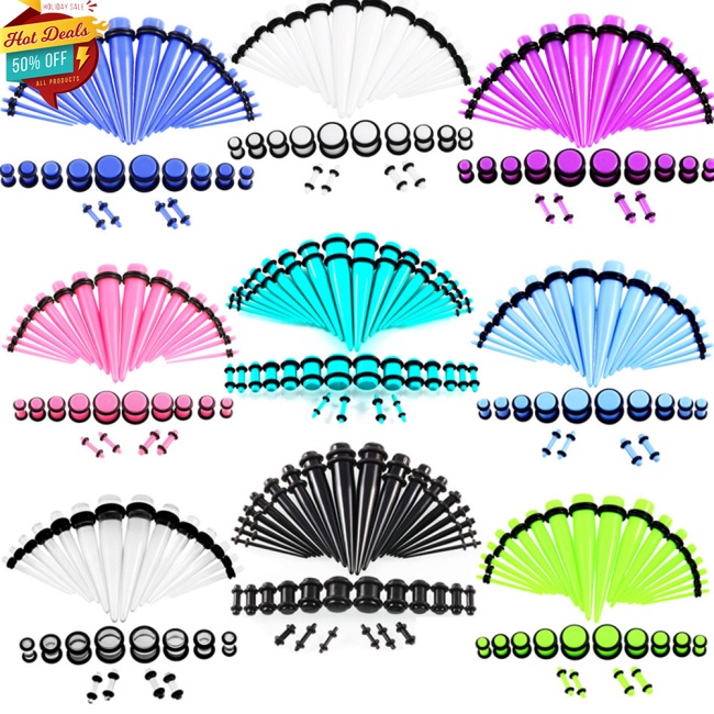 Set 36 Khuyên Nong Tai Acrylic 14g-00g Thời Trang