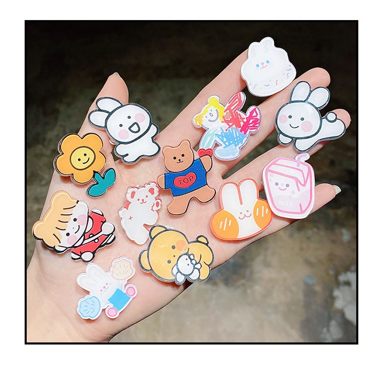 Set 3 huy hiệu sticker cài áo gắn balo túi xách phong cách ulzzang siêu xinh giao ngẫu nhiên