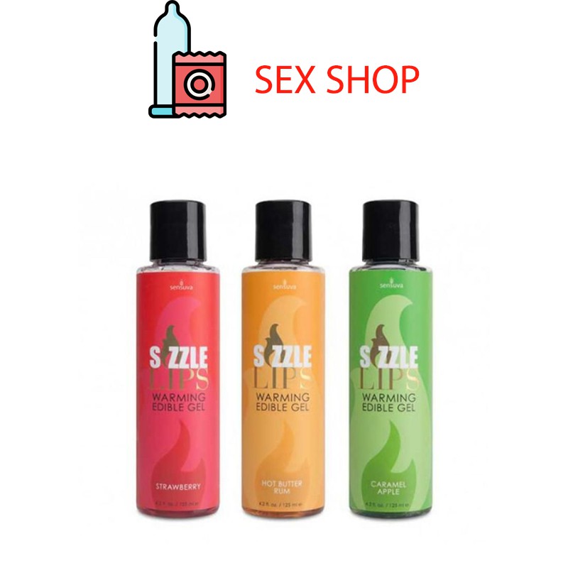 Gel massage làm nóng cơ thể nếm được Sensuva Sizzle Lips