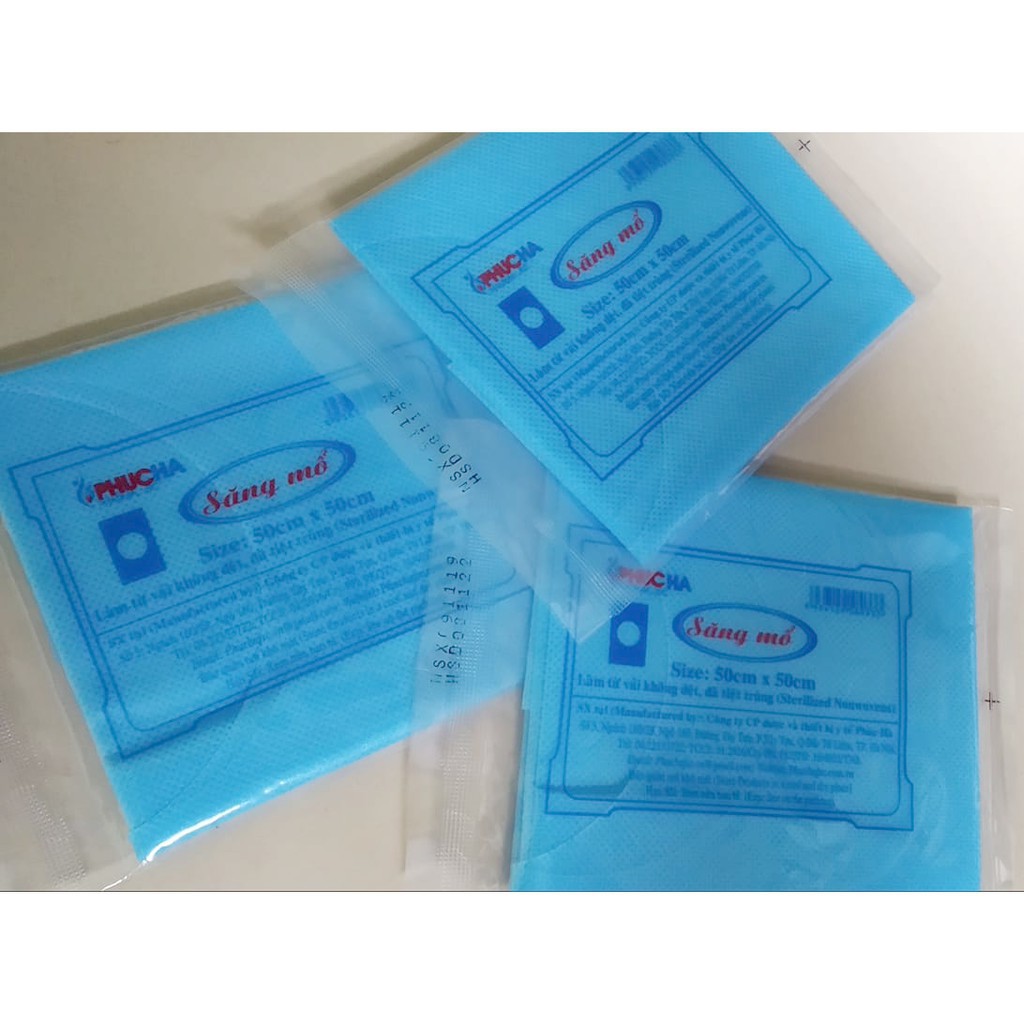 Săng mổ Phúc Hà loại 50*50cm tiệt trùng có lỗ và không lỗ