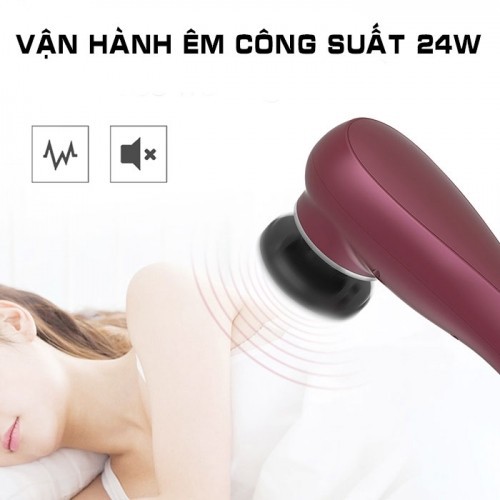 Máy massage cầm tay pin sạc 4 đầu PULI PL-622 - Có đầu nóng