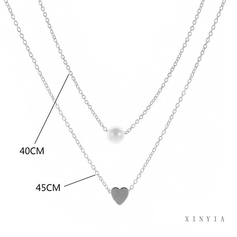 Vòng cổ nhiều lớp xâu ngọc/ hình trái tim thời trang cho nữ