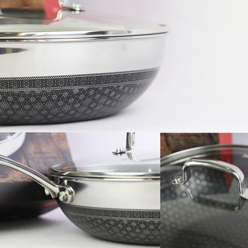 Chảo sâu lòng chống dính 2 mặt Inox 3 lớp đúc liền Kims cook Noon Song 28cm đáy từ - Hàng chính hãng, bảo hành 12 tháng