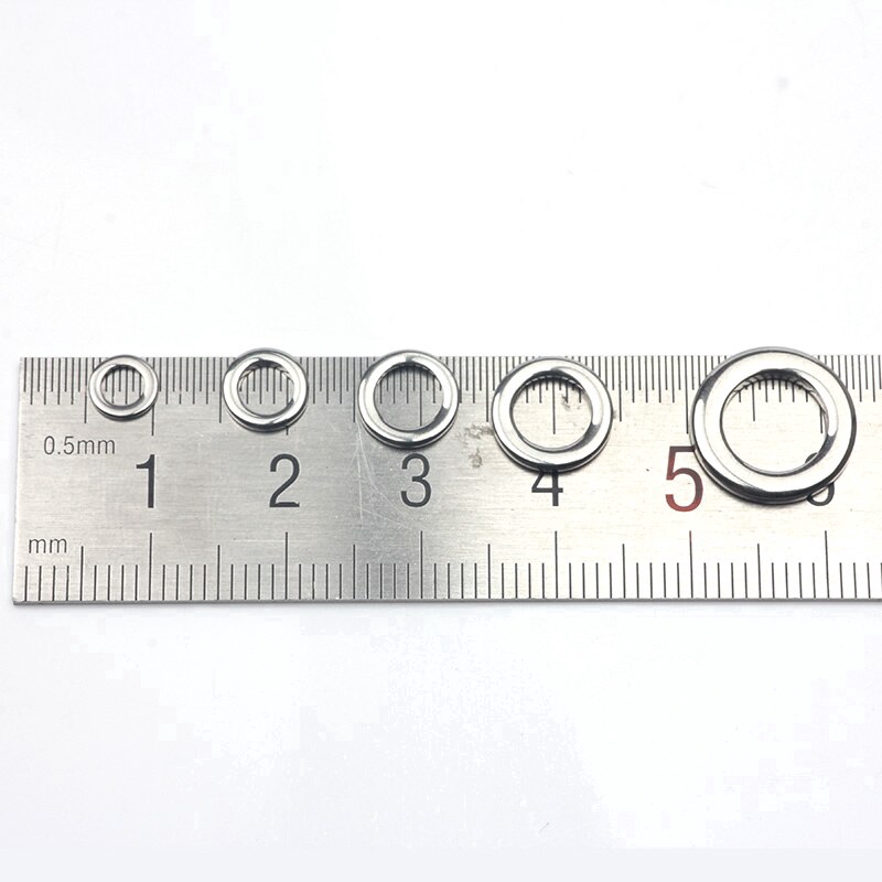 Set 50 Khuyên Nối Mồi Câu Cá 5-12mm Bằng Thép Không Gỉ 304