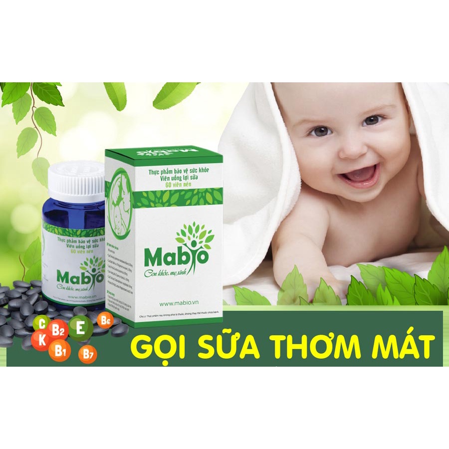 Viên Uống Lợi Sữa MABIO – Giúp nâng cao chất lượng & số lượng sữa mẹ - Hộp 60 viên - antamcare24h