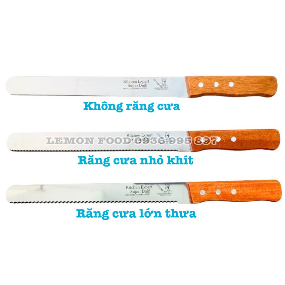 Dao cắt bánh chuyên dụng, dao cắt bánh mì, bánh bông lan, sandwich cán gỗ