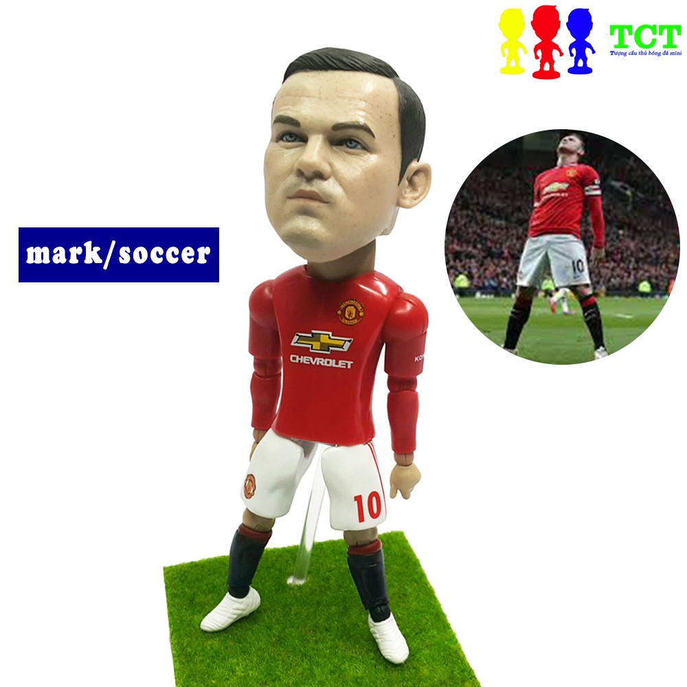 Tượng cầu thủ bóng đá MarkSoccer 13cm Rooney - Manchester United (MU) thỏa thích tạo dáng