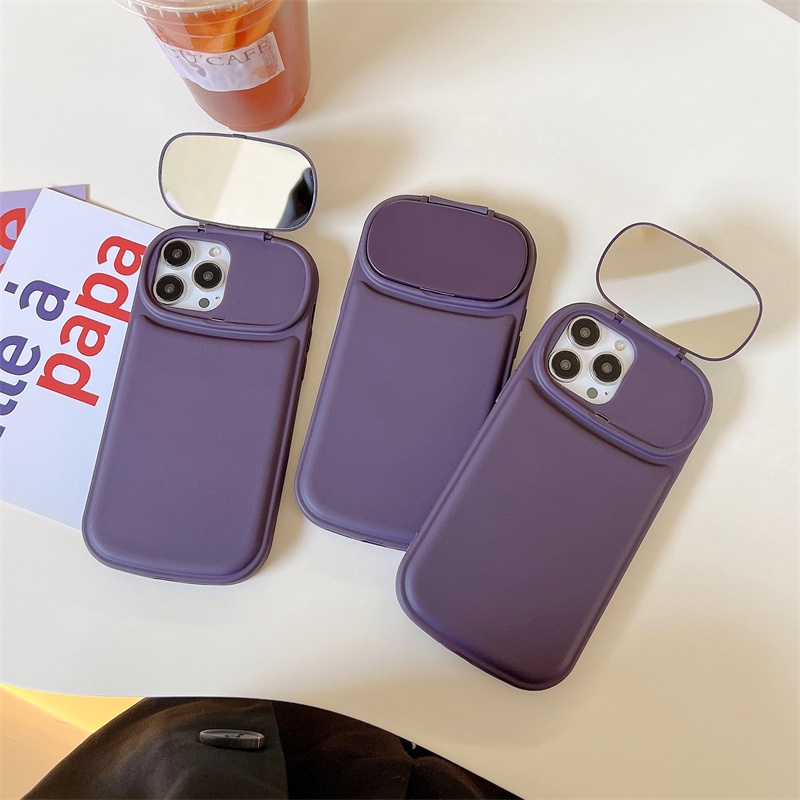 Ốp Điện Thoại Nắp Lật Mặt Gương Màu Tím Cho iPhone 12 13 11 PRO MAX XR 11 12 PRO 13 PRO MAX 14 14 PRO
