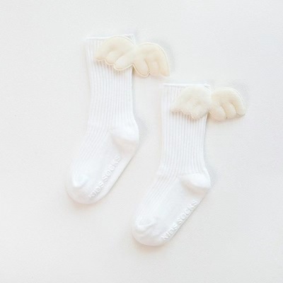 Tất vớ cho bé 0-2 tuổi chất cotton co giãn, mềm mại, họa tiết thiên thần có cánh