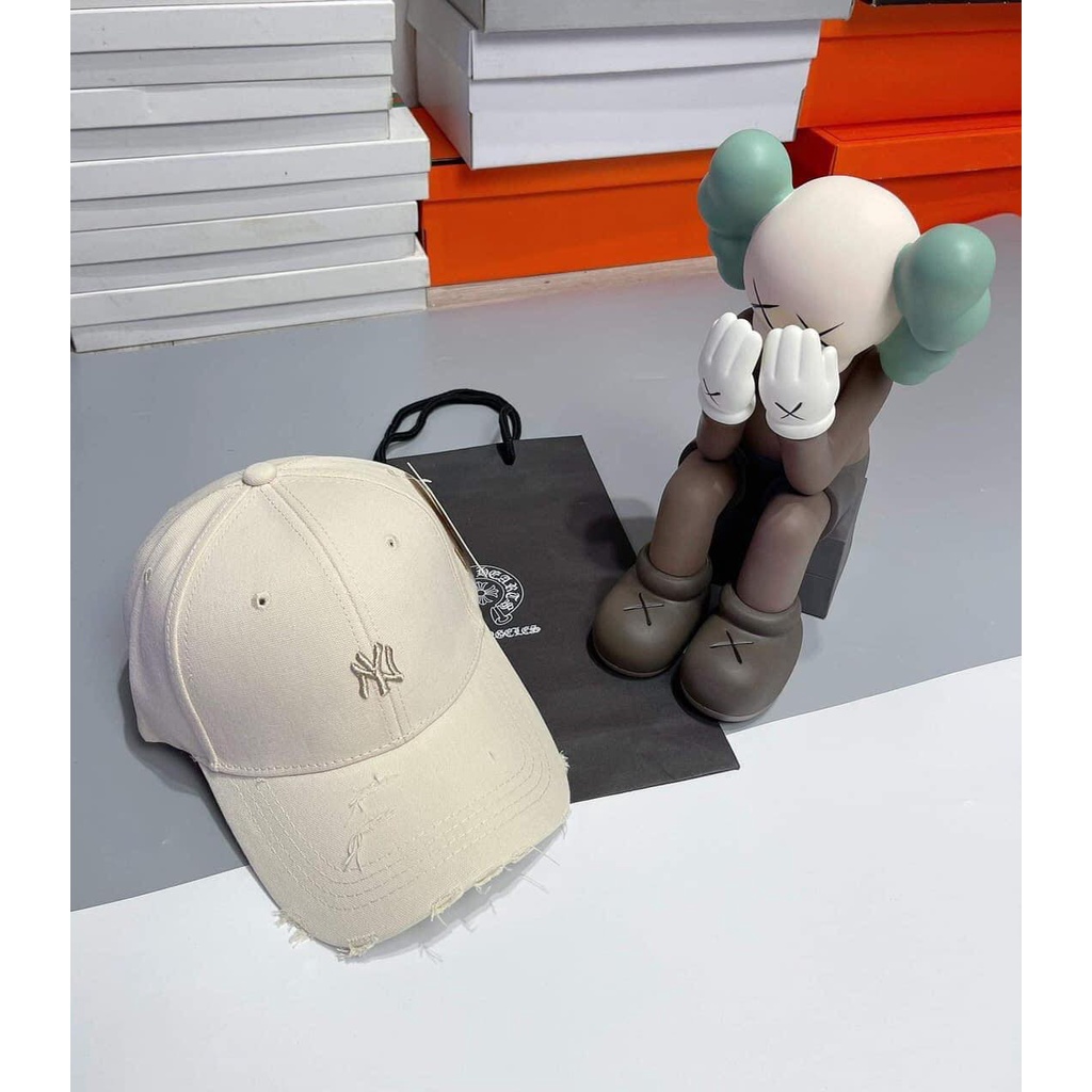 Mũ lưỡi trai rách ❤️ Nón thêu chữ NY phong cách Ulzzang form unisex nam nữ