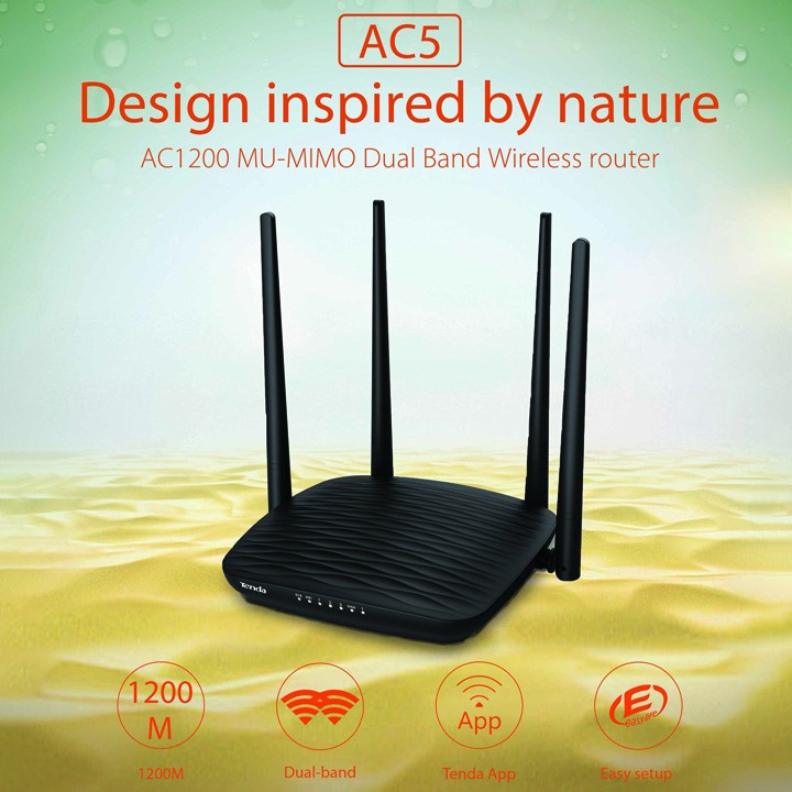 [Mã ELMS05 giảm 5% đơn 300k]Bộ phát wifi 4 râu chuẩn AC Tenda AC5 AC1200 1167Mbps | BigBuy360 - bigbuy360.vn