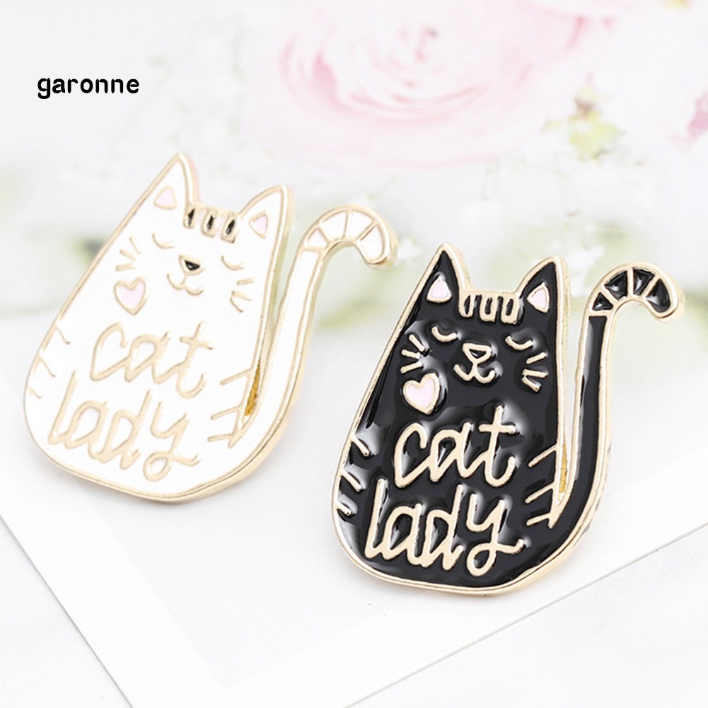 GA_Fashion Women English Letter Dog Mom Cat Lady Badge Brooch Pin Clothes Jewelry