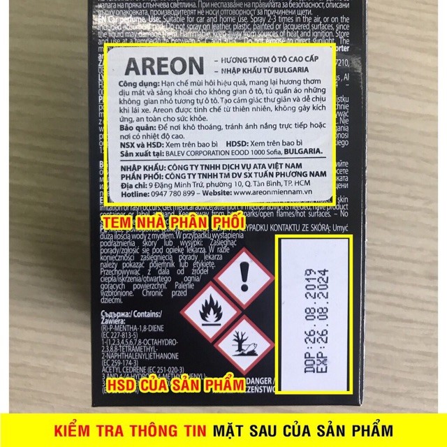 AREON CAR Perfume Nước Hoa Ô Tô AREON Dạng Xịt 50ml