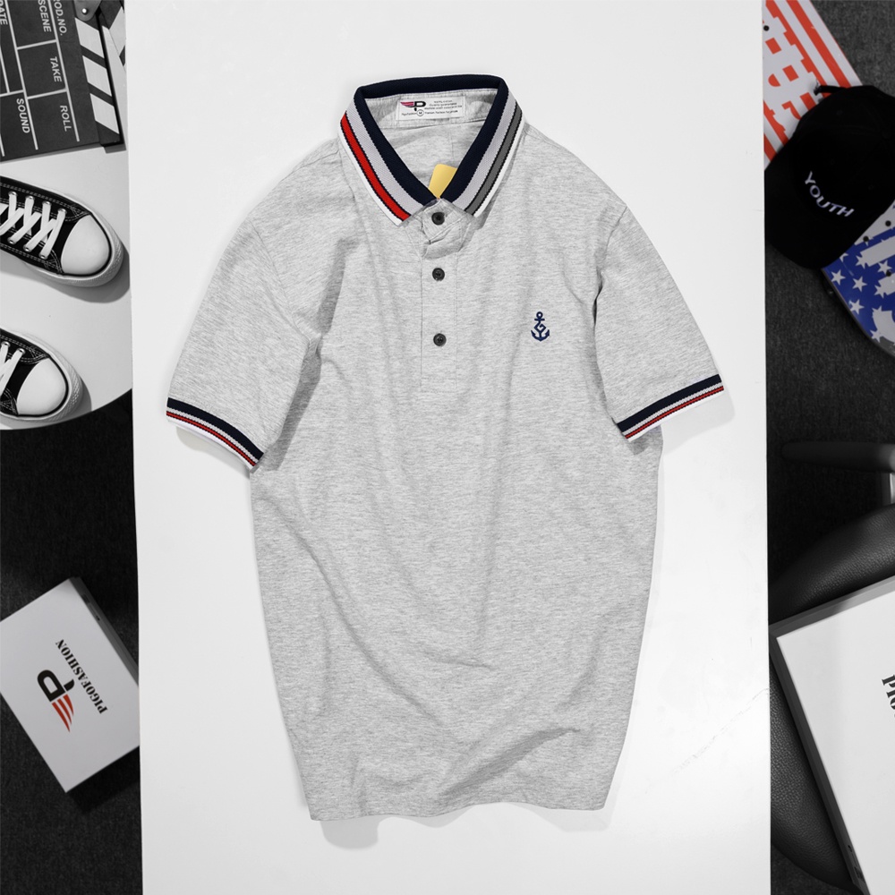 Áo thun nam cổ bẻ SPMAHT07 phối bo cổ, vải cotton mềm mịn thoáng mát co giãn - PigoFashion