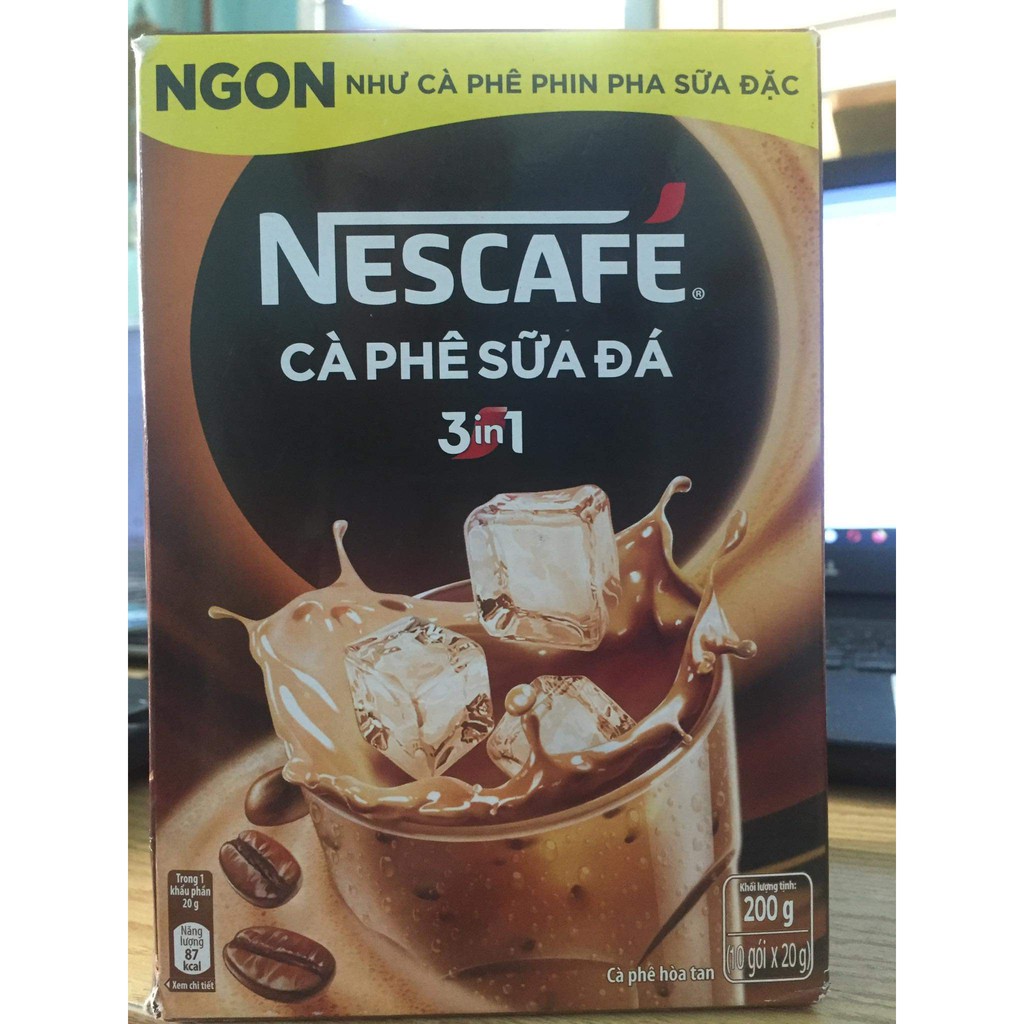 Hộp Nescafé 3in1 Cà phê Sữa Đá - 10 gói x 20g ngon tuyệt