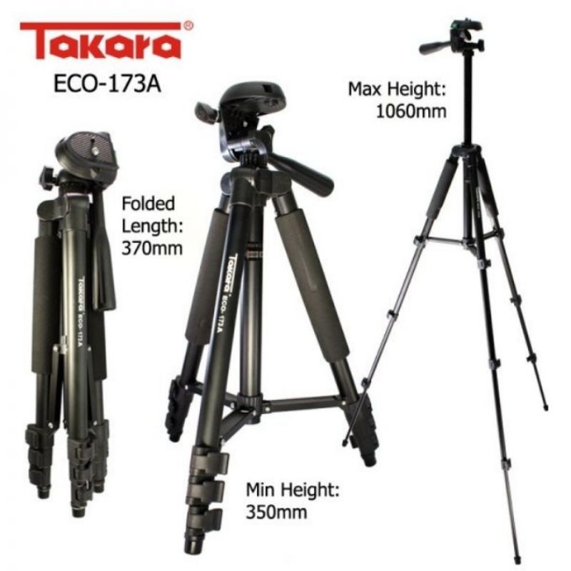 Takara Tripod Eco 173a Siêu Nhẹ Cho Điện Thoại Thông Minh / Camera Hành Động Vt