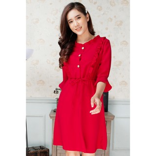 Đầm bầu sau sinh cho con bú Molys M2192 đũi lụa mịn mát