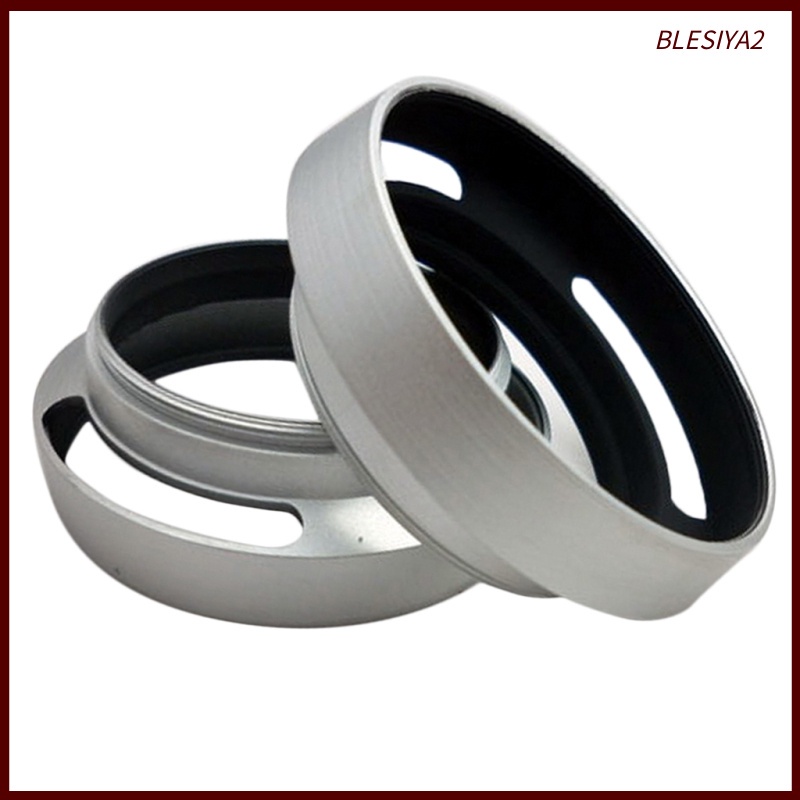 2pcs 40.5mm Metal Tilted Vented Lens Hood Shade for Leica M Aluminum Silver