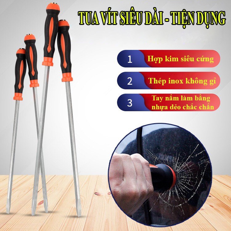Tua Vít Dài Cỡ Lớn Siêu Dài Phẳng Sửa Chữa Chuyên Dụng Chất Liệu Dày Dặn Chắc Chắn Đa Chức Năng
