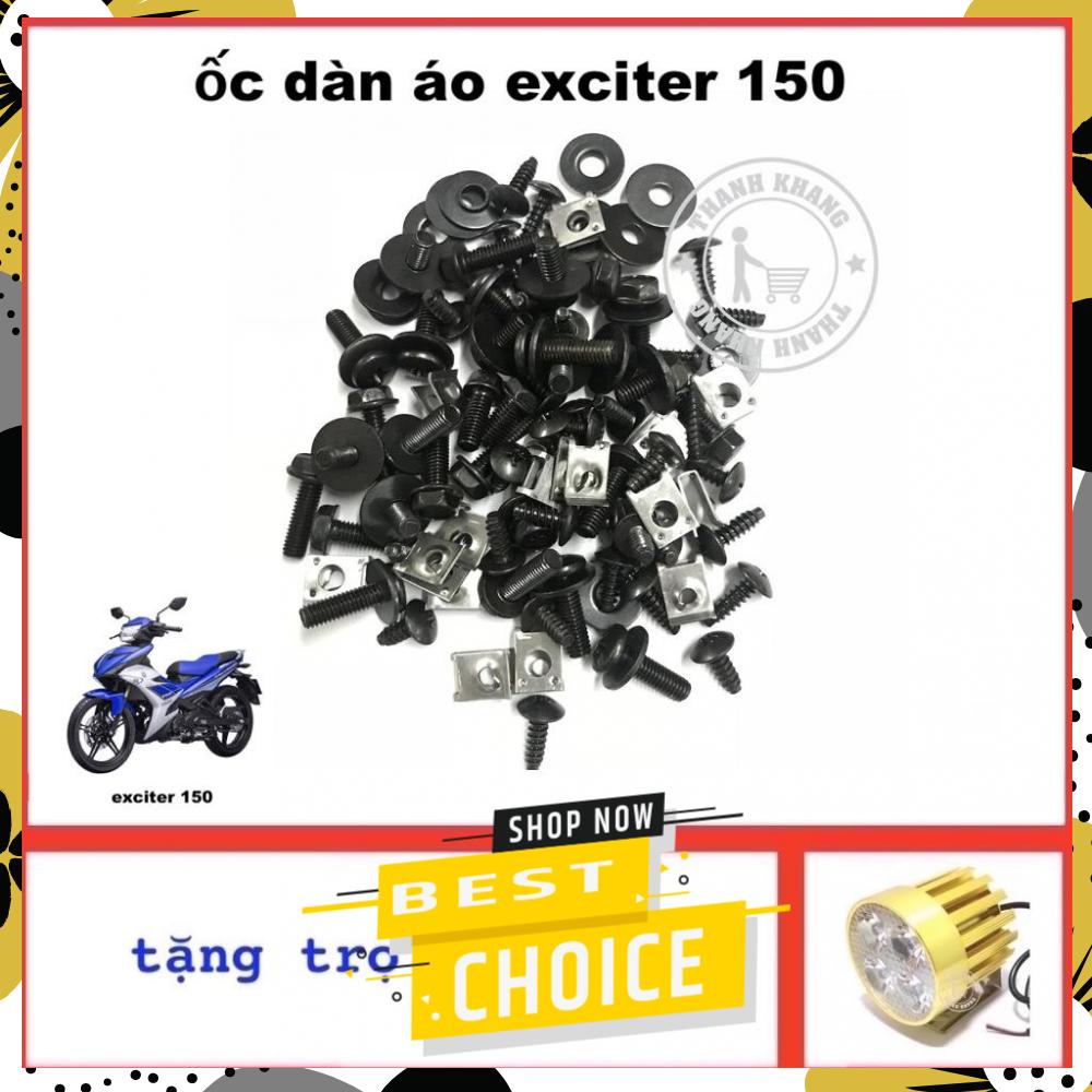 Full bộ ốc dan ao exciter 150 Thanh Khang (Đen) + Tặng đèn trợ sáng L4 Thanh Khang 006001270 002000020