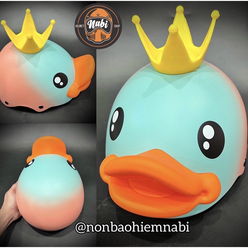 Nón bảo hiểm vịt ombre cao cấp kèm vương miện - Hàng chuẩn từng chi tiết