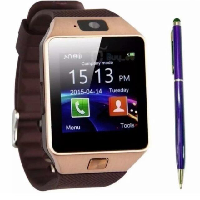 Bộ đồng hồ thông minh Smart Watch Uwatch DZ09 (Vàng) và Viết cảm ứng