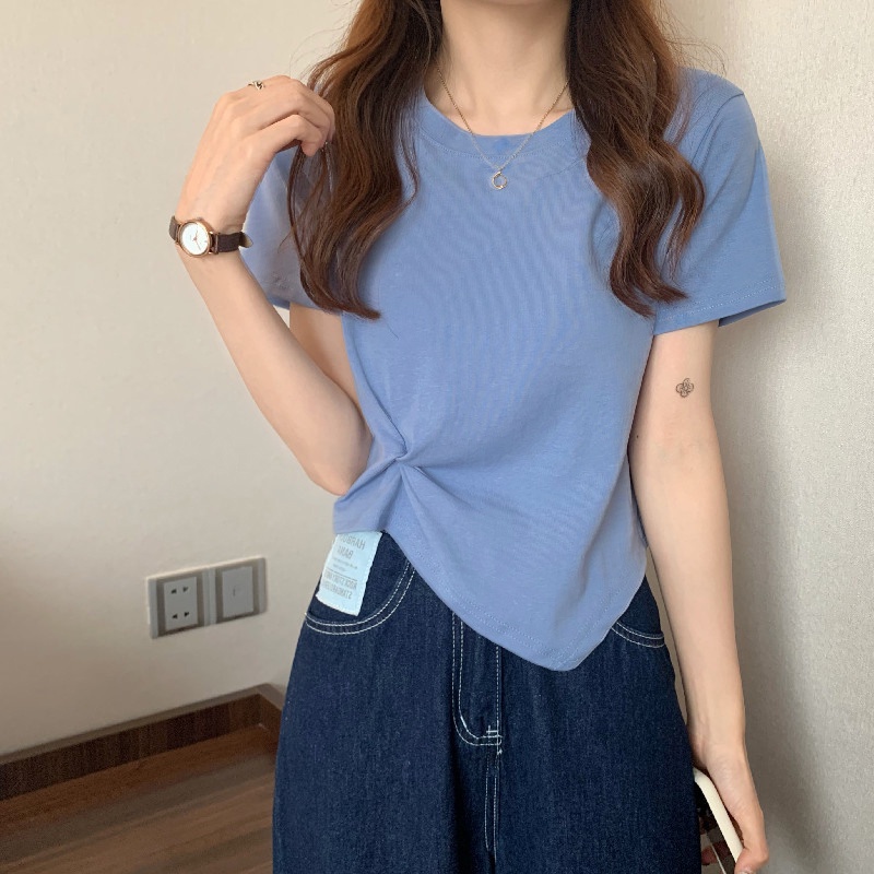 NRVP Áo Thun Cổ Tròn Tay Ngắn Thời Trang Mùa Hè Phong Cách Hàn Quốc Cho Nữ 2022