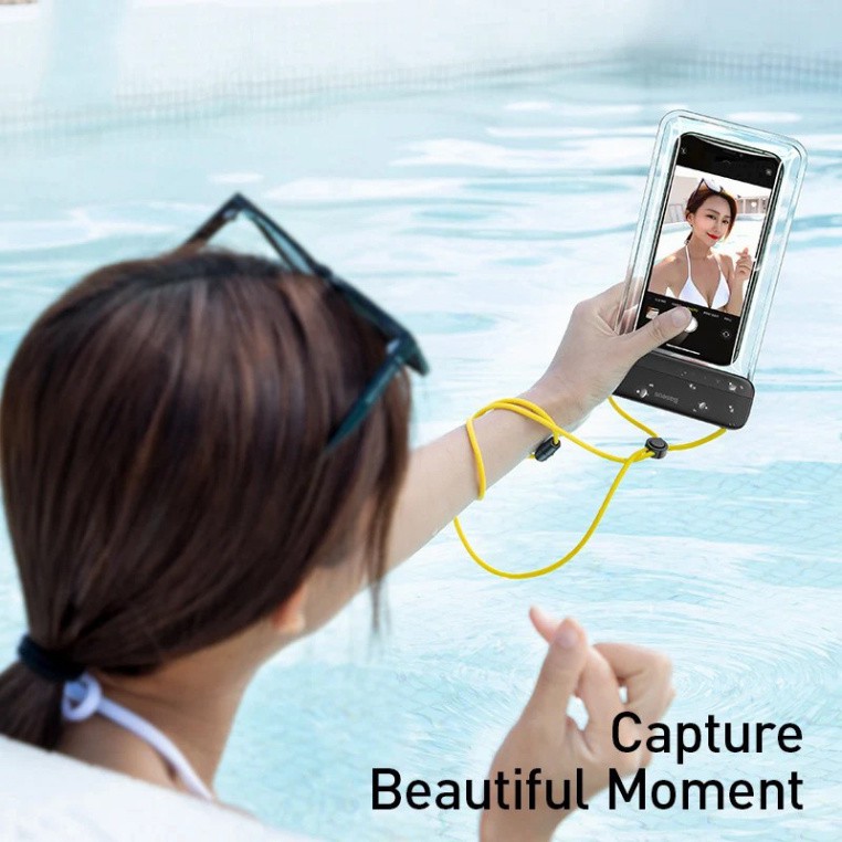 Túi đựng điện thoại chống nước Baseus Let's Go , hỗ trợ cảm ứng cho điện thoại dưới 7.2 inch khi đi bơi,hoặc trời mưa