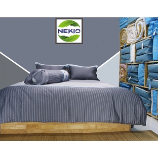 Bộ chăn ga gối Lụa Protencel Nekio Nhật Bản Kẻ Xám