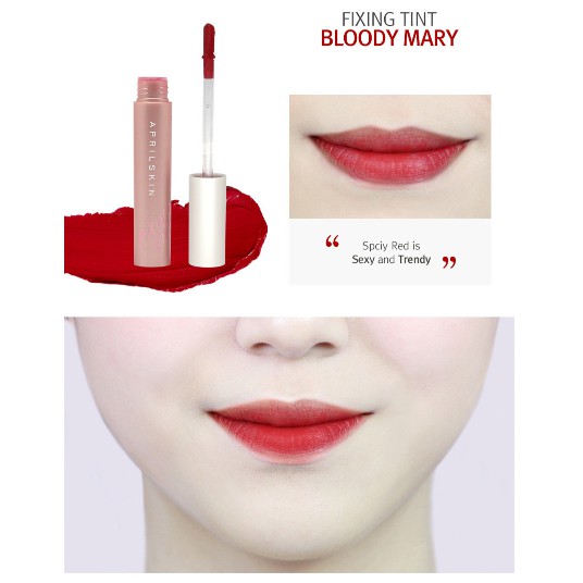 Son Kem Siêu Lì April Skin Fixing Tint Bloody Mary / Made in KOREA