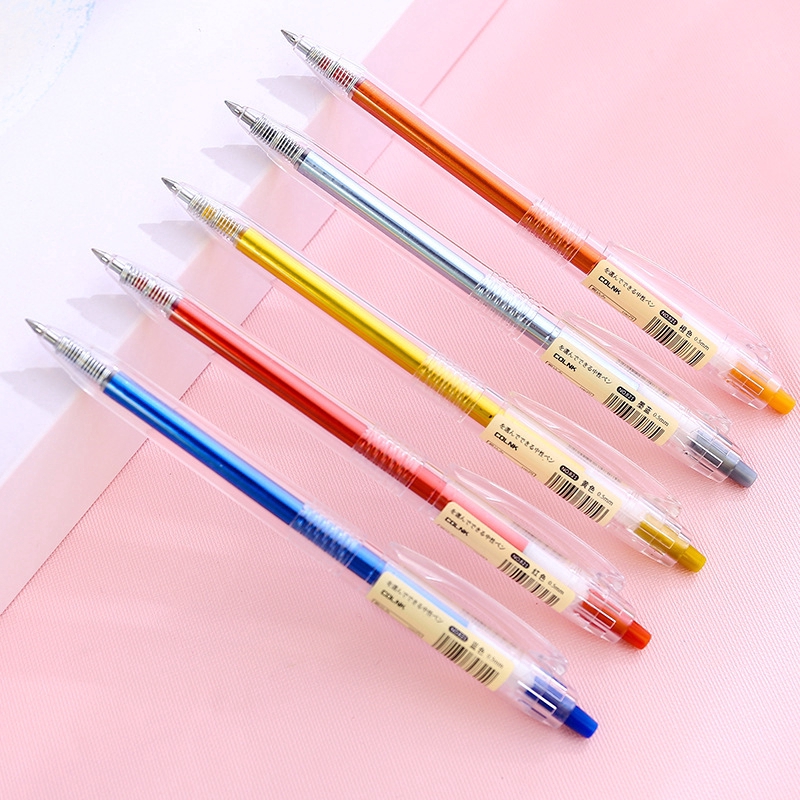 Bút bi gel màu sắc ngòi 0.5mm chất lượng cao 12 màu chọn lựa an toàn tiện dụng