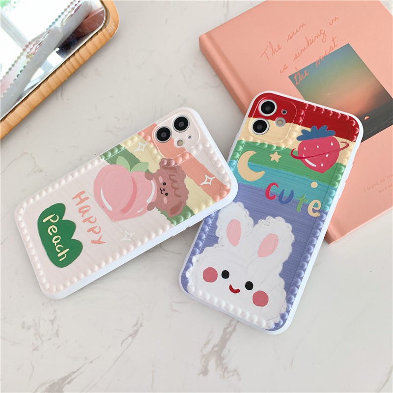 Ốp lưng iphone viền chấm bi tranh sơn dầu Chóthỏ 7plus/ 8plus / x / xs / xs max /11 /11 promax Dino Case
