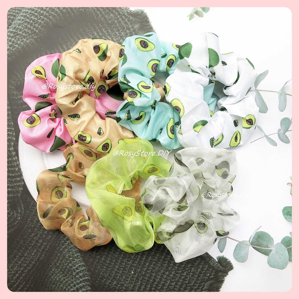 CỘT TÓC VẢI VOAN SCRUNCHIES QUẢ BƠ-THỜI TRANG HÀN QUỐC NỮ GIÁ RẺ ĐẸP