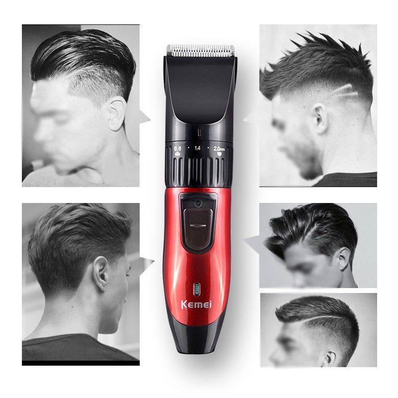 Kemei KM-730 Rechargeable Electric Hair Clipper for Men Detachable Blade