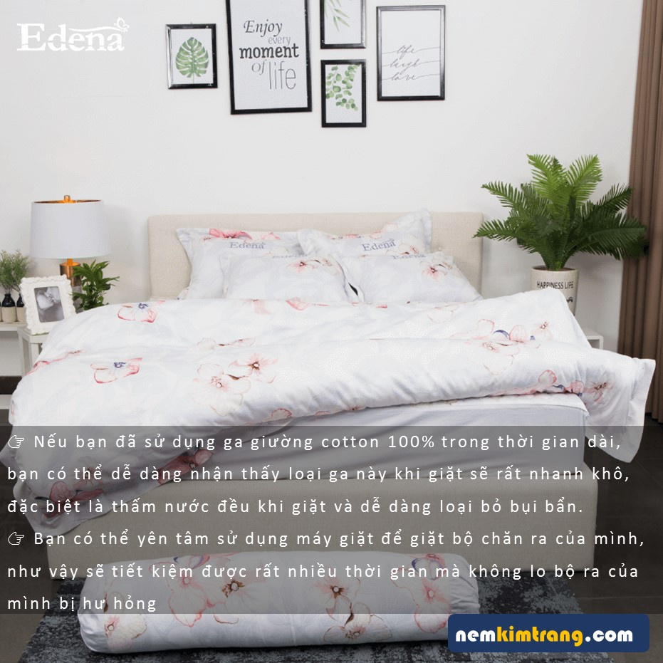 Ga (Drap) Nệm Cotton In Edena Mẫu 446 - CHÍNH HÃNG, CAO CẤP