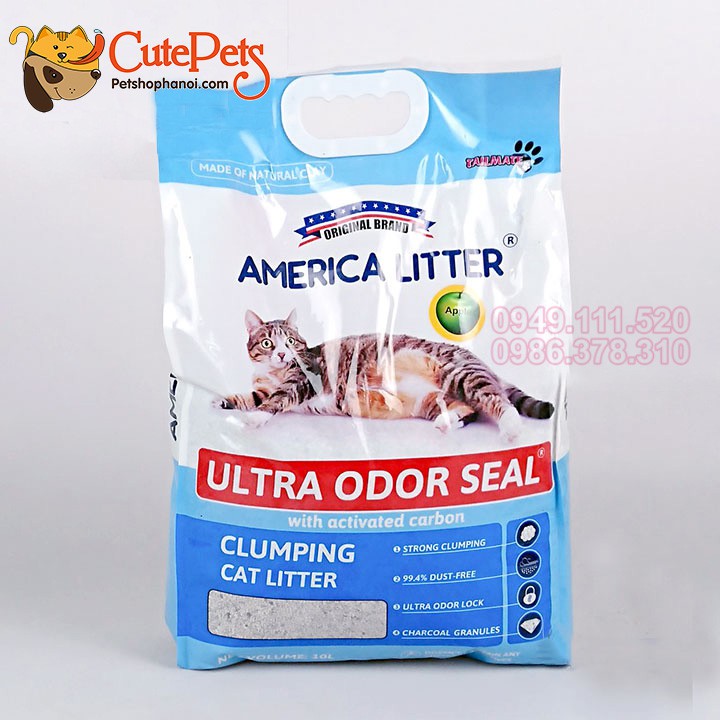 Cát vệ sinh cho Mèo America Litter 10L - Cutepets phụ kiện chó mèo Pet shop Hà Nội